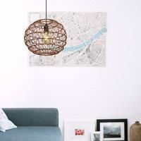 Globo Senni pendant light, brown, 39 cm