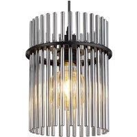 Globo Gorley pendant light, length 110 cm, smoke grey, 4-bulb, glass