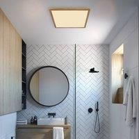 Globo Sapana LED ceiling light length 29.5cm wooden look