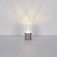 Globo LED table lamp Lunki, nickel-coloured, height 19 cm, CCT