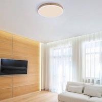 Globo Doro LED ceiling lamp 45cm dark/white wood