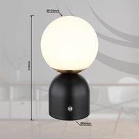 Globo Julsy LED table lamp, black, height 21 cm, metal, CCT