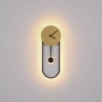Globo Sussy LED wall lamp with clock black/gold