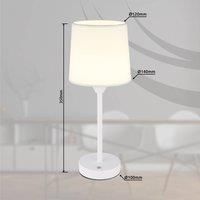 Globo LED table lamp Lunki, white, height 35 cm, fabric, CCT