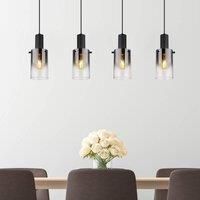 Globo Florentina hanging light, length 103 cm, smoke grey, glass, 4-bulb.