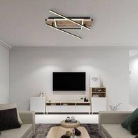 Globo Colli LED ceiling light, width 52 cm, dark wood, wood