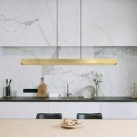 Globo Ethan LED hanging light, antique brass colour, length 150 cm