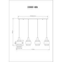 Globo Milley hanging light, length 110 cm, bronze-coloured, 4-bulb