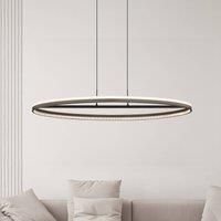 Globo Della LED hanging light, length 101 cm, dark grey, metal