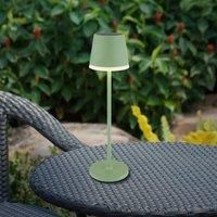 GLOBO Solar Light LED Table Lamp Outdoor Light Silver Battery Garden Light Patio Lamp Satin Metal Plastic Splashproof Warm White H 41 cm