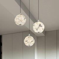 Globo Virina LED hanging light, 42 cm, transparent, crystal, 3-bulb