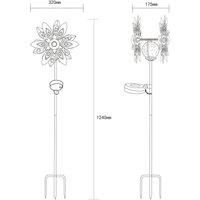 Globo LED solar light 36578S, ground spike, silver/black, metal