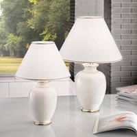 austrolux Giardino Avorio table lamp in white/gold, 30 cm