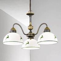 austrolux 3-bulb hanging light Nonna, white and green