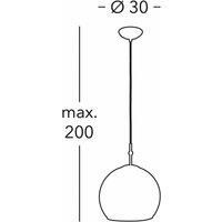 KOLARZ hanging light Luna, 30 cm, gold-coloured, metal/glass