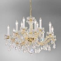 Kolarz Chandelier Maria Louise, KOLARZ Optic Crystals, 24 Carat Gold, Diameter 76, 12 Lights 24 Carat Gold, Diameter 76cm, Height 56cm, Min. Height 76cm, Max. Height 121cm, 12 Lights, E14