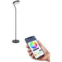 EGLO connect.z Smart Home LED floor standing reading lamp Marghera-Z, ZigBee living room light, app and voice control, white tunable light (warm – cool white), RGB, dimmable