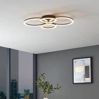 EGLO connect.z Smart Home LED ceiling lamp Parrapos-Z, 4 light Zigbee lighting, app and voice control Alexa, tunable white (warm - cool white), dimmable spotlight, black white, 24 x 18 in