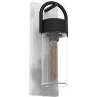 Eglo Carraro Outdoor Wall Light Grey/Black/Clear