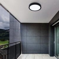 Eglo LED Outdoor Ceiling Light Argolis 2, outsode lamp for Wall and Ceiling, Porch Lighting Made of Metal in Black and Plastic in White, Warm White, IP44, £ 28.5 cm