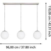 EGLO Rondo pendant light, three-bulb, nickel/white