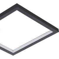 EGLO LED ceiling spot Gafares, dimmable ceiling light fitting with remote control, square living room lamp made of black aluminium and steel in white and black, warm-cool white