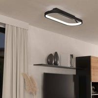Eglo LED Spotlight bar Codriales, dimmable Ceiling Light Fitting, Minimalist Living Room lamp Made of Black Aluminium and White Plastic, Oval Ceiling spot, Warm White