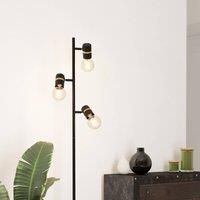 EGLO Lurone floor lamp, black, three-bulb