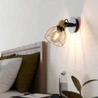 Eglo Sambatello Ip20 Brass Caged Wall Light