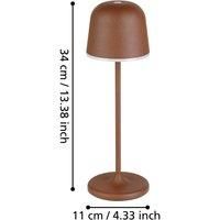 EGLO Mannera LED table lamp with a battery, rusty brown