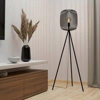 Eglo Romazzina Contemporary Caged Tripod Floor Lamp - Black