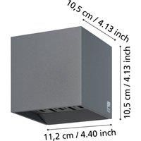 EGLO LED outdoor wall light fixture Calpino 2, external porch lighting, up and down outside spotlight, façade lamp made of anthracite metal, warm white, IP54
