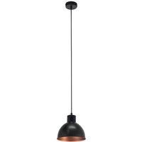 EGLO Truro 1 Black/Copper Domed Pendant Light