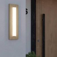 EGLO Bitetto LED outdoor wall light, wooden optic