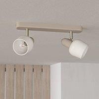 Eglo Corato Sandy Steel/Glass Adjustable 2-Light Spotlight