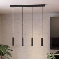 EGLO Almudaina LED hanging light, black, length 84 cm, 4-bulb,