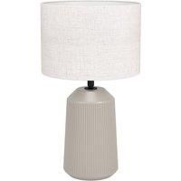 Capalbio Sandy Ceramic/White Fabric Ribbed Table Lamp