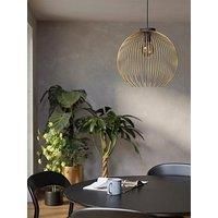 Eglo Pendant Lighting Venezuela, Hanging lamp Above Dining Table, Round Dining Room Ceiling Light Fixture, Metal in Black and Gold, E27 Socket, Ø 40 cm
