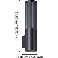 Eglo Outdoor Wall Light Salle, Outside Wall Light, Porch Lighting Made of Black Aluminium and Plastic, E27 Socket, IP54