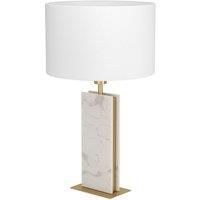 Eglo Belesar Stone And Steel Table Lamp White, White