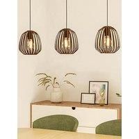 Eglo Espinal Bronze Steel Caged Style Contemporary 3 Light Pendant, Brown