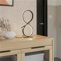 Eglo LED Bedside lamp Serpins, Curved Table lamp, Room Decoration Living Room, Bedroom Lighting Made of Metal in Black and Plastic in White, Warm White, H 40.5 cm