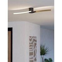 Eglo Aieta Black & Brushed Brass Minimalist Ceiling Light, Black