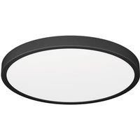 Eglo LED Ceiling Light Fitting Fueva 6, Round Ceiling lamp, Bathroom Lighting, Flush luminaire Made of Plastic in Black and White, Warm White-Cold White, IP44, Ø 28 cm