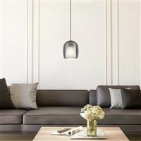 Eglo Ciampino Black Steel & Glass Modern Pendant