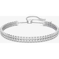 Swarovski Women's Subtle Bracelet, Brilliant White Crystals with Rhodium Plated Metal Chain, from the Swarovski Subtle Collection