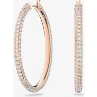 Swarovski Women's Stone Earrings, Pair of Pierced Hoop Earrings with Swarovski Crystals, Rose-gold Tone Plated, from the Swarovski Stone Collection