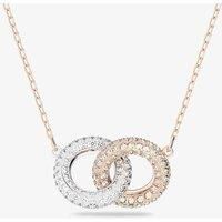 Swarovski Stone Necklace, Brilliant White Swarovski Crystals with a Rose-Gold Tone Plated Chain, from the Swarovski Stone Collection