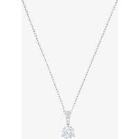 Swarovski Solitaire Pendant Necklace, 38 cm, With Dazzling White Crystals and Rhodium Plated Chain, a part of the Swarovski Solitaire Collection