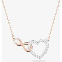 Swarovski Women's Infinity Heart Necklace, Finely Cut Swarvski Crystals in White with a Rose-gold Coloured Mixed Metal Finished Chain